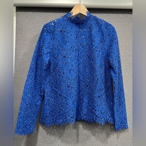 JCREW Scalloped lace mockneck top, Brand new with tags